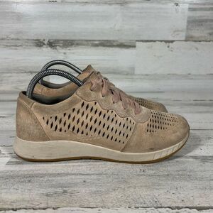 Dansko Charlie Perforated Suede Sneakers Women’s Size 9 /EUR39 Tan Beige Shoes‎